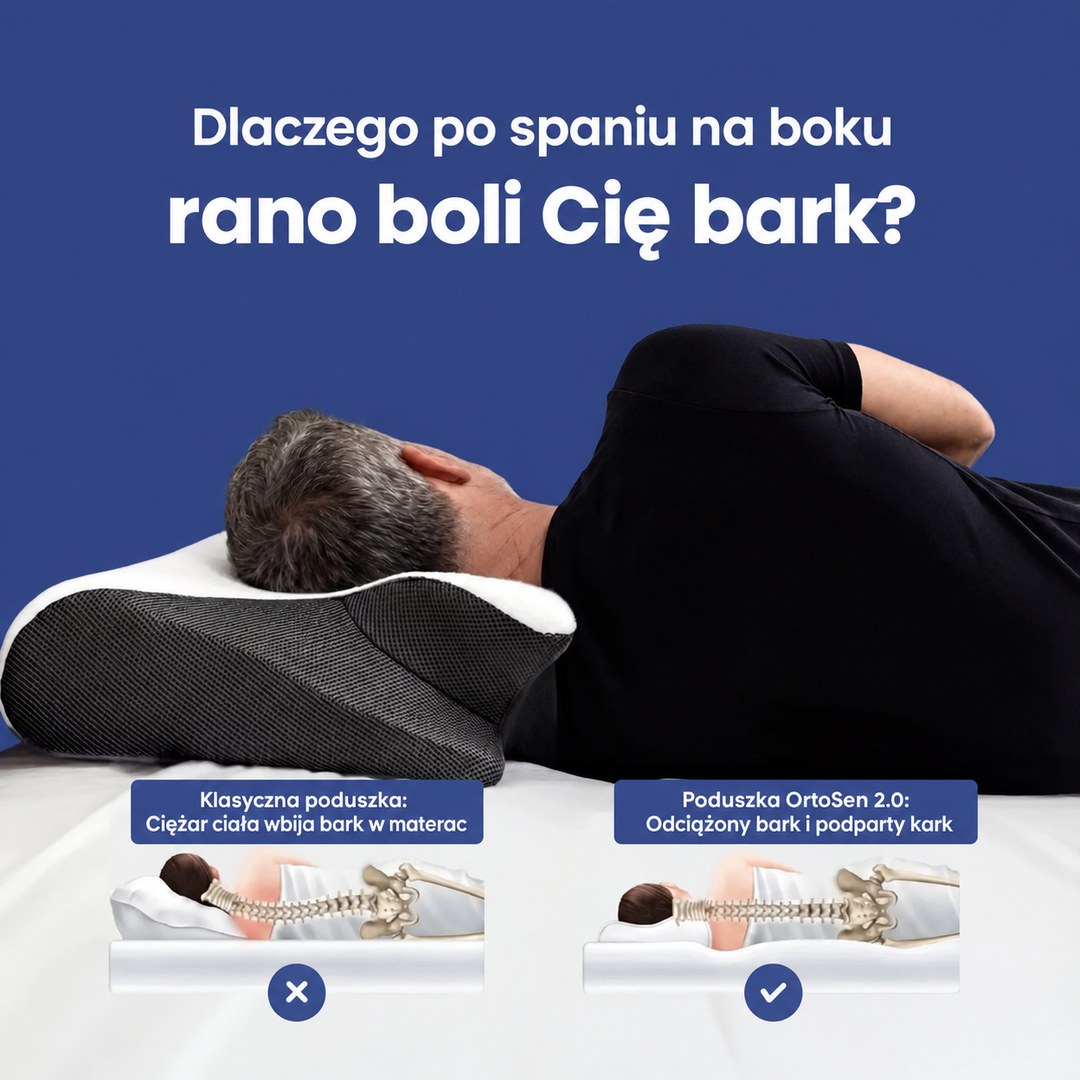 Dlaczego po spaniu na boku rano boli Cię bark - porównanie ze zwykłą poduszką